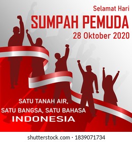 vector illustration. selamat hari Sumpah pemuda. Translation: Happy Indonesian Youth Pledge. Suitable for greeting card, poster and bannerr