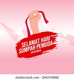 vector illustration. selamat hari Sumpah pemuda. Translation: Happy Indonesian Youth Pledge. Suitable for greeting card, poster and banner