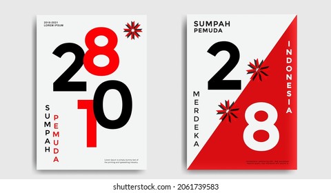 vector illustration. selamat hari Sumpah pemuda. Translation: Happy Indonesian Youth Pledge. Suitable for greeting card, poster and banner