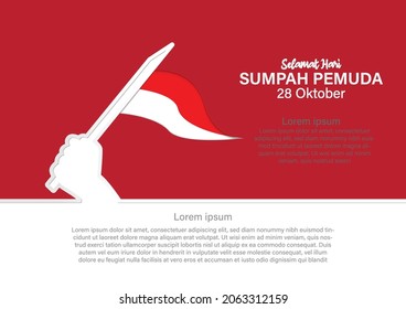 vector illustration. selamat hari Sumpah pemuda. Translation: Happy Indonesian Youth Pledge. Suitable for greeting card, poster and bannerr