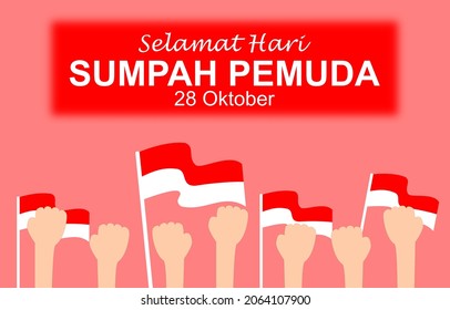 vector illustration. selamat hari Sumpah pemuda. Translation: Happy Indonesian Youth Pledge. Suitable for greeting card, poster and banner