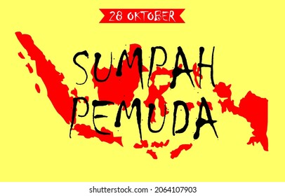 vector illustration. selamat hari Sumpah pemuda. Translation: Happy Indonesian Youth Pledge. Suitable for greeting card, poster and banner