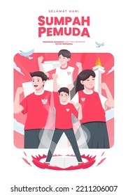 Vektorgrafik. selamat hari Sumpah pemuda. Übersetzung: Alles Gute für die indonesische Jugend. 