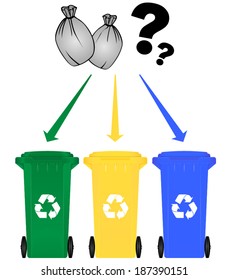 Vector illustration of selective sorting color choice