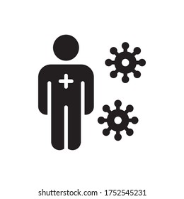  Vector illustration self protection from virus icon or logo black color with line design style