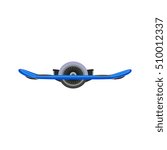 Vector illustration of self-balanced electric scooter with one wheel. Segway isolated on white background.