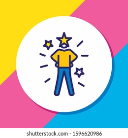 Vector illustration of self-confidence icon colored line. Beautiful emoticon element also can be used as success icon element.
