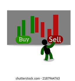 vector illustration of selling stock