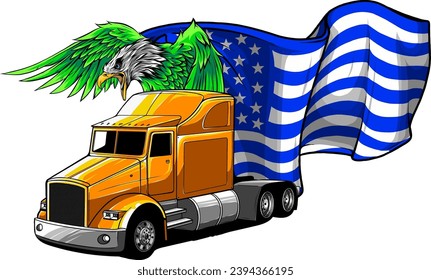 vector illustration of semi truck vector front view on white background