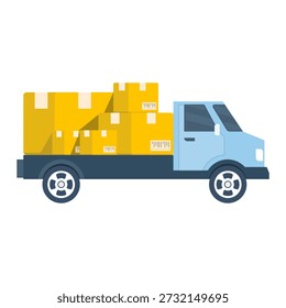 Ilustración vectorial de un camión semi furgoneta. Concepto para vehículos comerciales, transporte de carga, logística, servicios de entrega y diseño de transporte industrial.