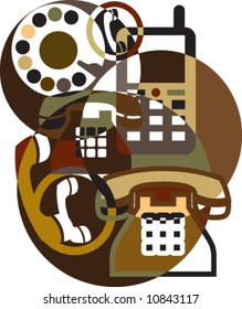 vector illustration of semi-abstract Communication Concept. Rescale & recolor to your liking.