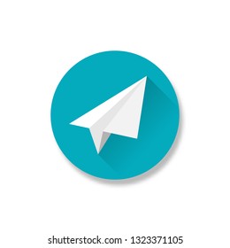 Vector illustration. Send massage icon. Isolated paper airplane icon.