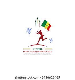 Vector illustration of Senegal Independence Day social media feed template