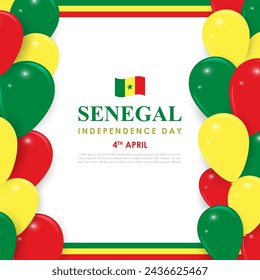 Vector illustration of Senegal Independence Day social media feed template