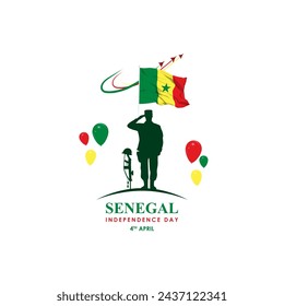Vector illustration of Senegal Independence Day social media feed template