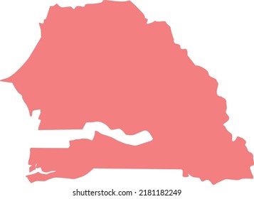 Mapa de la ilustración vectorial de Senegal