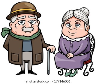 Vector illustration of Senior couple