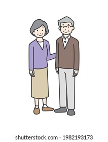 Vector illustration of senior couple.