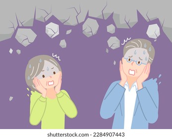 Vector illustration of senior couple with