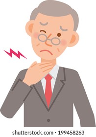 A vector illustration of senior office worker posing