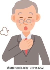 A vector illustration of senior office worker posing