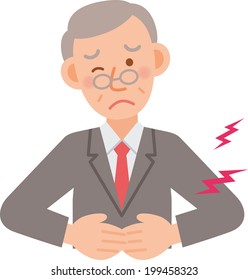 A vector illustration of senior office worker posing