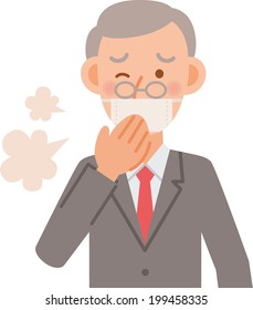 A vector illustration of senior office worker posing