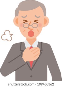 A vector illustration of senior office worker posing