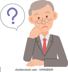 A vector illustration of senior office worker posing