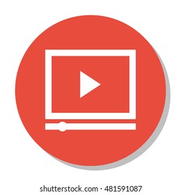 Vector Illustration Of SEO, Marketing And Advertising Icon On Video Advertising In Trendy Flat Style.