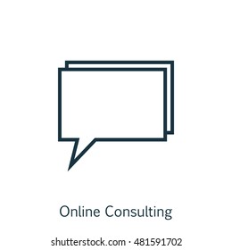 Vector Illustration Of SEO, Marketing And Advertising Icon On Online Consulting In Trendy Flat Style. SEO, Marketing And Advertising Isolated Icon For Web, Mobile And Infographics Design, EPS10.