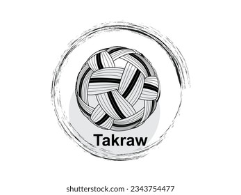 Vector illustration of sepak takraw ball. Sepak Takraw ball icon, sport logo. Takraw ball vector illustration in trendy flat design style, Suitable for many purposes.