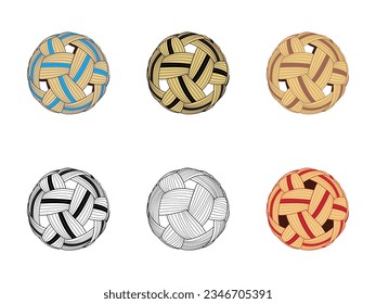 Ilustración vectorial de la pelota sepak takraw. Icono Sepak Takraw bola, logo deportivo. diseño