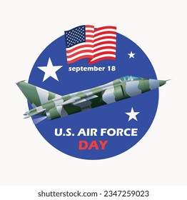 Vector illustration September 18 U.S. Air Force day poster