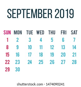 Vector illustration for September 2019