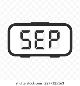 Vector illustration of September digital icon sign and symbol. colored icon for website design .Simple design on transparent background (PNG).