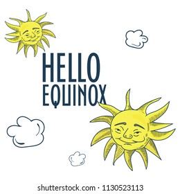 Vector Illustration For The September Equinox Known As Southward Autumn Or Fall Equinox.