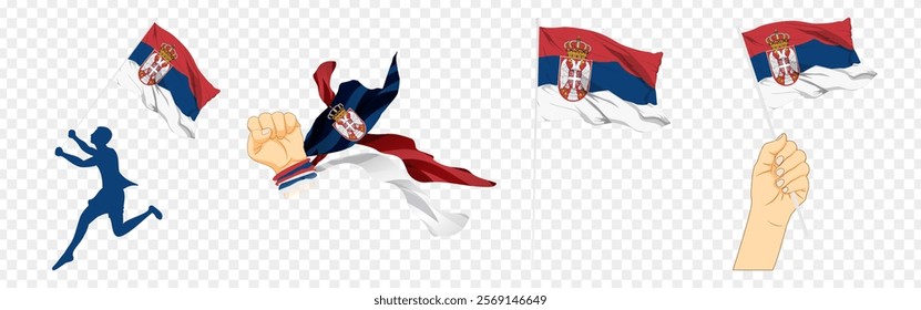 Vector illustration of Serbia flag composition on transparent background