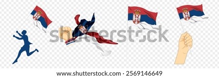 Vector illustration of Serbia flag composition on transparent background