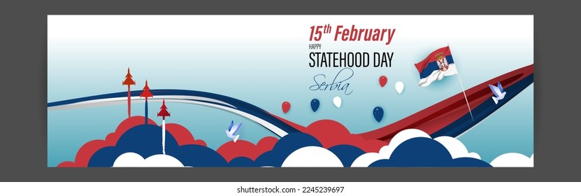 Vector illustration for Serbia Statehood Day banner