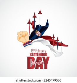 Vector illustration for Serbia Statehood Day banner