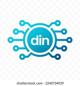 Vector illustration of Serbian Dinar digital currency icon in blue color and transparent background (PNG).