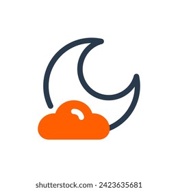 Vector Illustration of Serene Crescent Moon Night