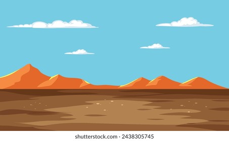 Ilustración vectorial de una escena serena de montaña del desierto