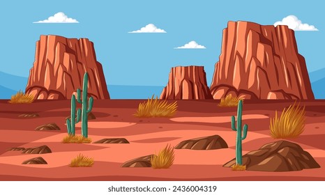 Vector illustration of a serene desert scene