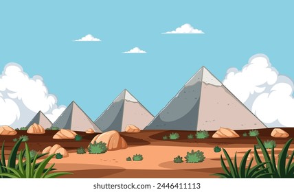 Ilustración vectorial de un desierto sereno