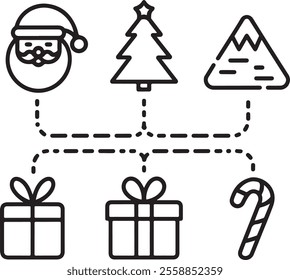 a vector illustration of a series of mon