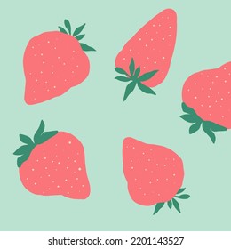 Vector illustration. A series of works Fruit Fair, Strawberry.