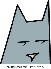 vector illustration of serious grey cat watching 
