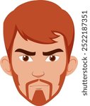 Vector illustration of a serious man